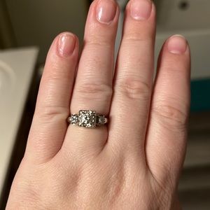 Antique 1950 14 karat white gold with .86 carats of diamonds. Stunning piece!